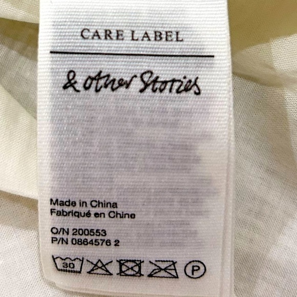 Stockholm atelier & Other Stories off white texture. sheer flowy sundress medium - Picture 11 of 13